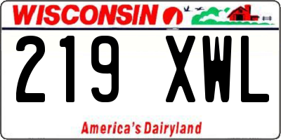 WI license plate 219XWL