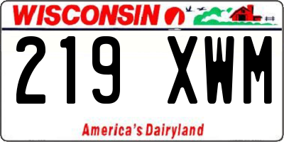 WI license plate 219XWM