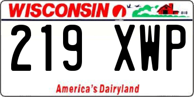 WI license plate 219XWP