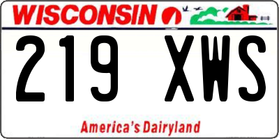 WI license plate 219XWS