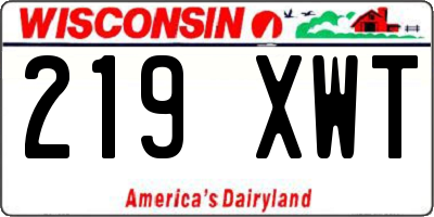 WI license plate 219XWT
