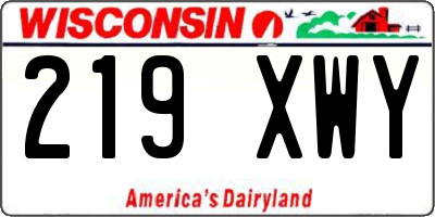 WI license plate 219XWY