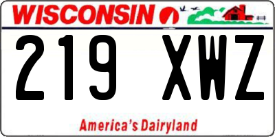WI license plate 219XWZ