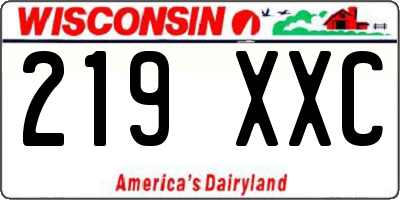 WI license plate 219XXC