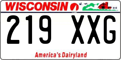 WI license plate 219XXG