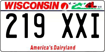 WI license plate 219XXI