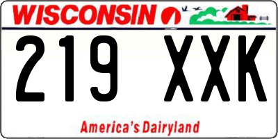 WI license plate 219XXK