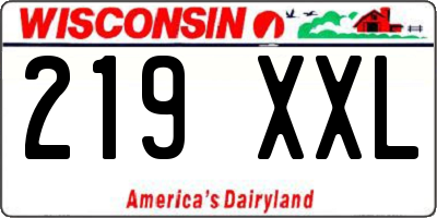 WI license plate 219XXL