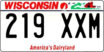 WI license plate 219XXM