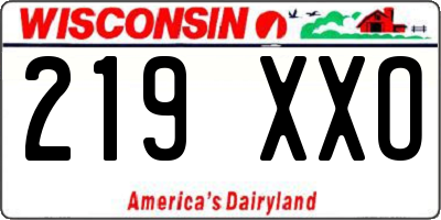 WI license plate 219XXO