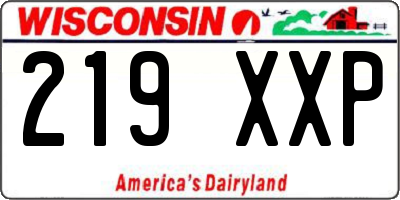 WI license plate 219XXP