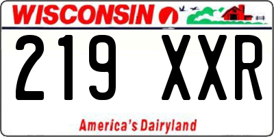 WI license plate 219XXR