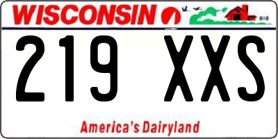 WI license plate 219XXS