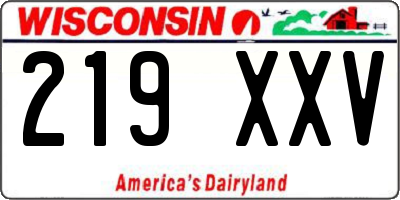 WI license plate 219XXV