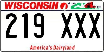WI license plate 219XXX