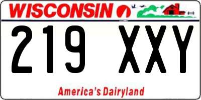 WI license plate 219XXY
