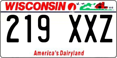WI license plate 219XXZ