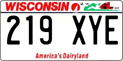 WI license plate 219XYE