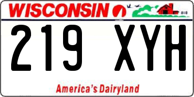 WI license plate 219XYH