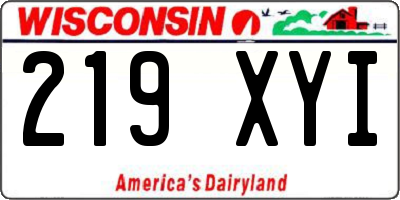 WI license plate 219XYI