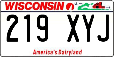 WI license plate 219XYJ