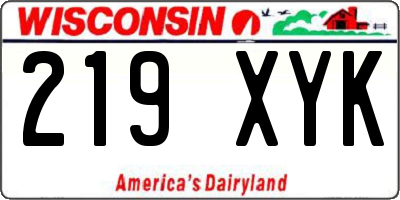 WI license plate 219XYK