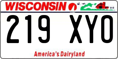 WI license plate 219XYO