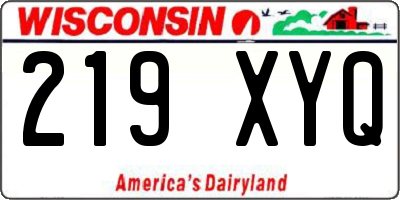 WI license plate 219XYQ