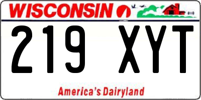 WI license plate 219XYT