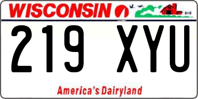 WI license plate 219XYU