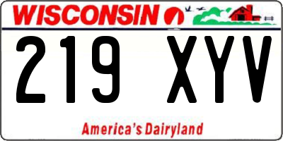 WI license plate 219XYV