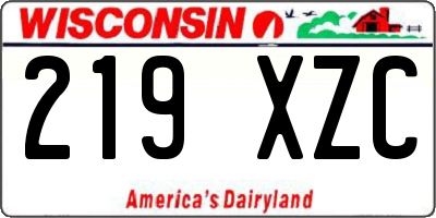 WI license plate 219XZC