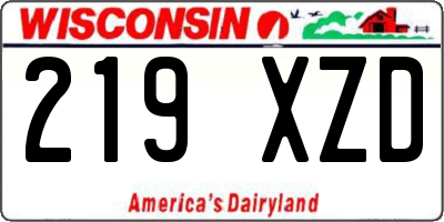 WI license plate 219XZD