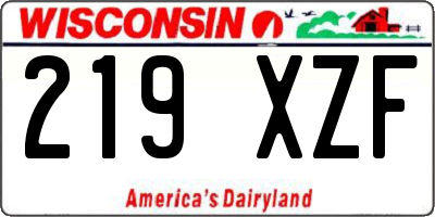WI license plate 219XZF