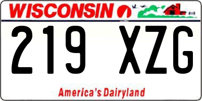 WI license plate 219XZG
