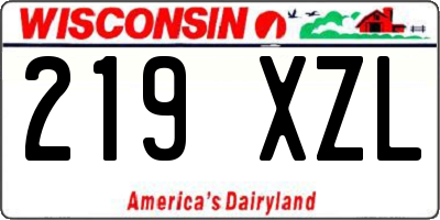 WI license plate 219XZL