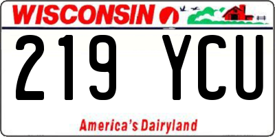 WI license plate 219YCU