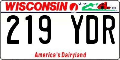 WI license plate 219YDR