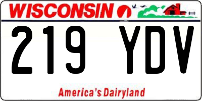 WI license plate 219YDV