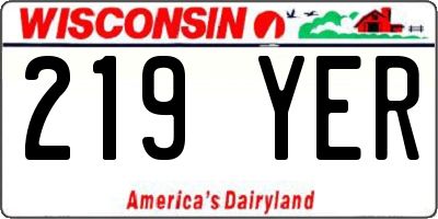 WI license plate 219YER
