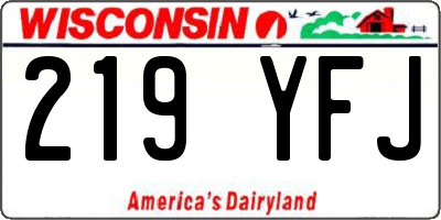 WI license plate 219YFJ