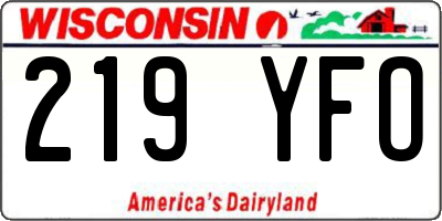 WI license plate 219YFO