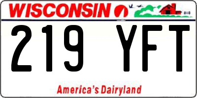 WI license plate 219YFT