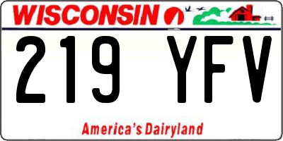 WI license plate 219YFV