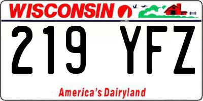 WI license plate 219YFZ