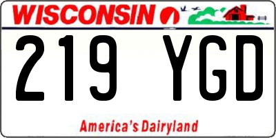 WI license plate 219YGD