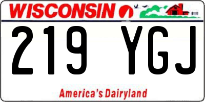 WI license plate 219YGJ