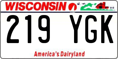 WI license plate 219YGK