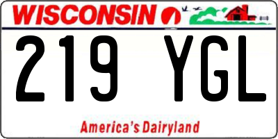 WI license plate 219YGL