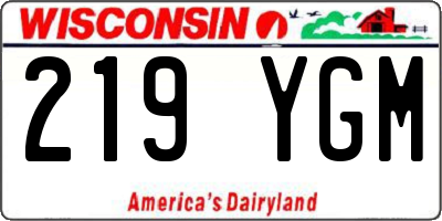 WI license plate 219YGM